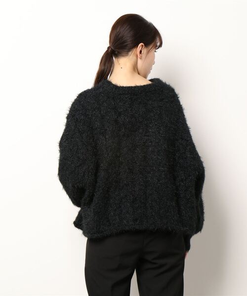 RETRO GIRL（レトロガール）の「ネコヤーンニット（ニット/セーター・レディース・ブラック/ベージュ/グリーン・FREE）」の4枚目の写真