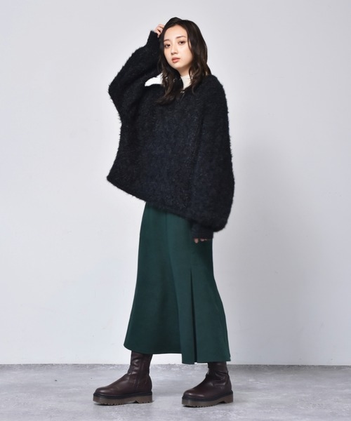 RETRO GIRL（レトロガール）の「ネコヤーンニット（ニット/セーター・レディース・ブラック/ベージュ/グリーン・FREE）」の6枚目の写真