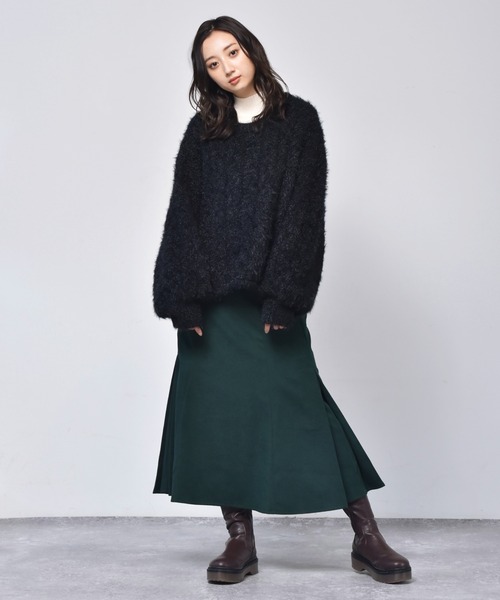 RETRO GIRL（レトロガール）の「ネコヤーンニット（ニット/セーター・レディース・ブラック/ベージュ/グリーン・FREE）」の7枚目の写真