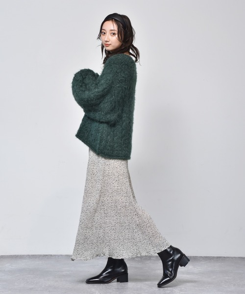 RETRO GIRL（レトロガール）の「ネコヤーンニット（ニット/セーター・レディース・ブラック/ベージュ/グリーン・FREE）」の12枚目の写真