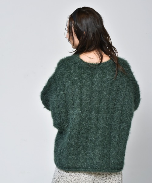 RETRO GIRL（レトロガール）の「ネコヤーンニット（ニット/セーター・レディース・ブラック/ベージュ/グリーン・FREE）」の22枚目の写真