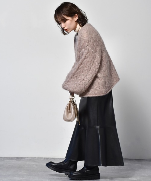 RETRO GIRL（レトロガール）の「ネコヤーンニット（ニット/セーター・レディース・ブラック/ベージュ/グリーン・FREE）」の10枚目の写真