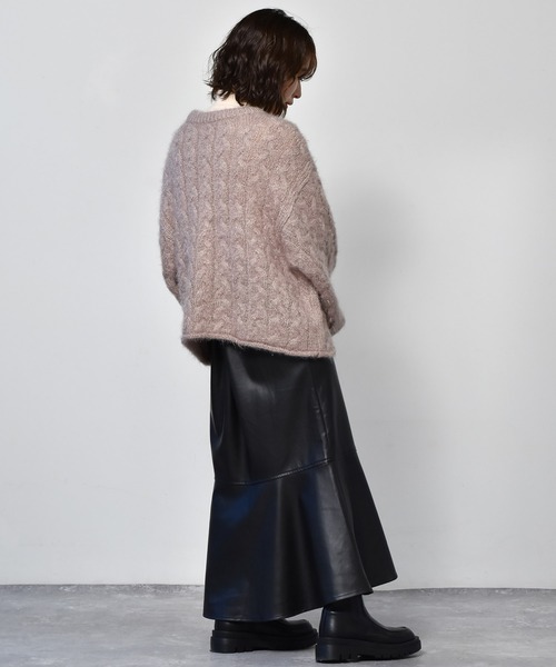 RETRO GIRL（レトロガール）の「ネコヤーンニット（ニット/セーター・レディース・ブラック/ベージュ/グリーン・FREE）」の11枚目の写真