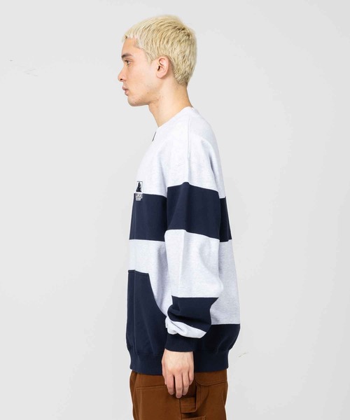 XLARGE（エクストララージ）の「OG STRIPE CREWNECK SWEAT（スウェット・メンズ・ネイビー/グリーン/アッシュ・S/M/L/XL）」の4枚目の写真