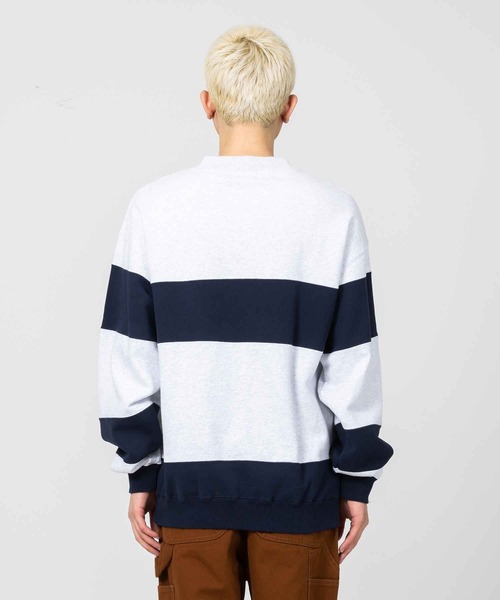 XLARGE（エクストララージ）の「OG STRIPE CREWNECK SWEAT（スウェット・メンズ・ネイビー/グリーン/アッシュ・S/M/L/XL）」の5枚目の写真