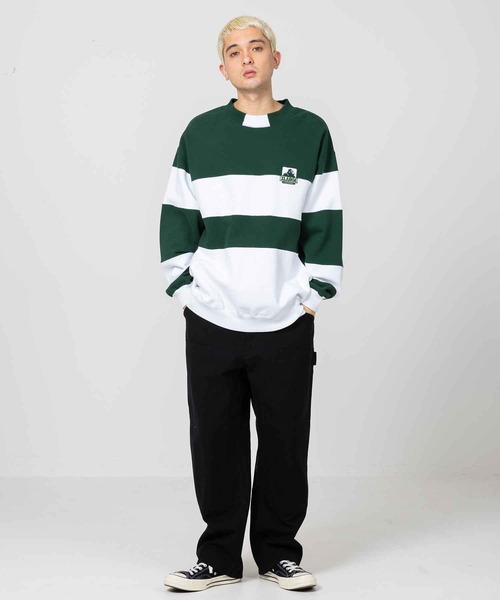 XLARGE（エクストララージ）の「OG STRIPE CREWNECK SWEAT（スウェット・メンズ・ネイビー/グリーン/アッシュ・S/M/L/XL）」の14枚目の写真