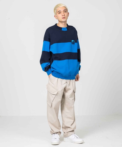 XLARGE（エクストララージ）の「OG STRIPE CREWNECK SWEAT（スウェット・メンズ・ネイビー/グリーン/アッシュ・S/M/L/XL）」の15枚目の写真