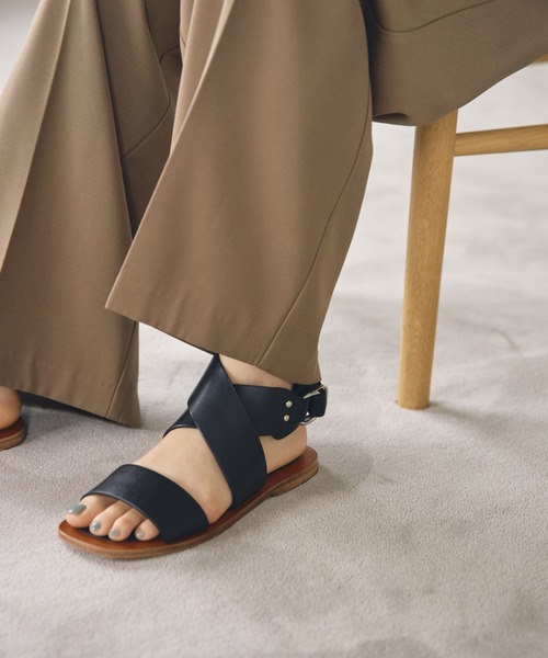 靴 TODAYFUL Belt Velour Sandals BLU 38 todayful / Belt Velour Sandals 靴 TODAYFUL Belt Velour
