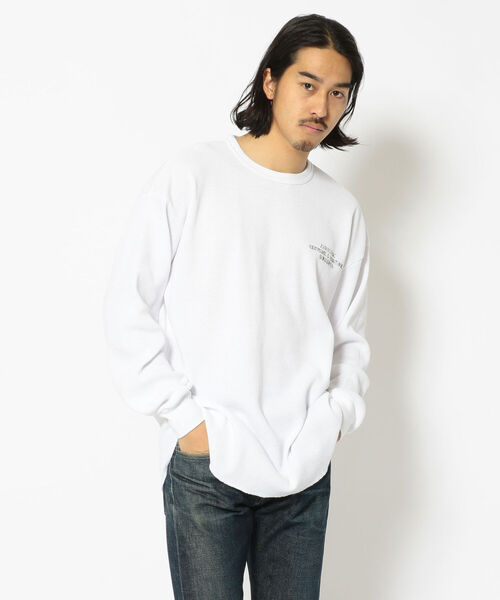 AVIREX（アヴィレックス）の「サーマル ロングスリーブ ビッグ Tシャツ ブラック イーグルス / THERMAL LONG SLEEVE BIG T-SHIRT BLACK EAGLES / アヴィレックス / AVIREX（Tシャツ/カットソー・メンズ・ホワイト/ブラック/サックスブルー/グレー・X-LARGE/MEDIUM/LARGE/XX-LARGE/XL/2XL/L）」の6枚目の写真