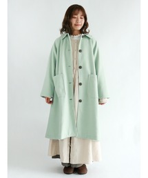 ウーリーライク襟付ラグランコート