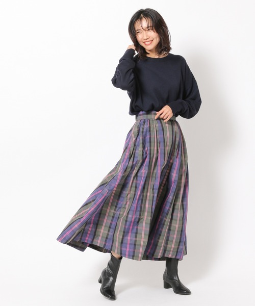 BARNYARDSTORM(バンヤードストーム)の「BARNYARDSTORM / チェックフレアスカート(スカート・レディース・ブラック/オフホワイト/ブルー/グリーン/ベージュ・FREE)」の10枚目の写真