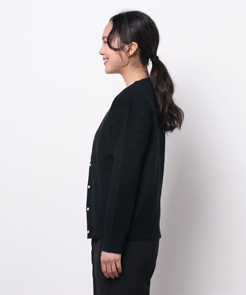 Te chichi（テチチ）の「ダブルジャカードクルーネックカーディガン（カーディガン/ボレロ・レディース・ブラック/グレー/ブルー/ベージュ系その他・ﾌﾘ-）」の6枚目の写真