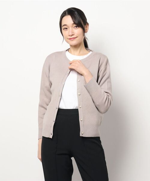 Te chichi（テチチ）の「ダブルジャカードクルーネックカーディガン（カーディガン/ボレロ・レディース・ブラック/グレー/ブルー/ベージュ系その他・ﾌﾘ-）」の9枚目の写真