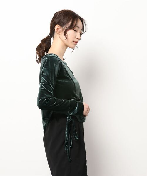 VIAVANDA（ヴィアヴァンダ）の「Velour Cutting Tops（その他トップス