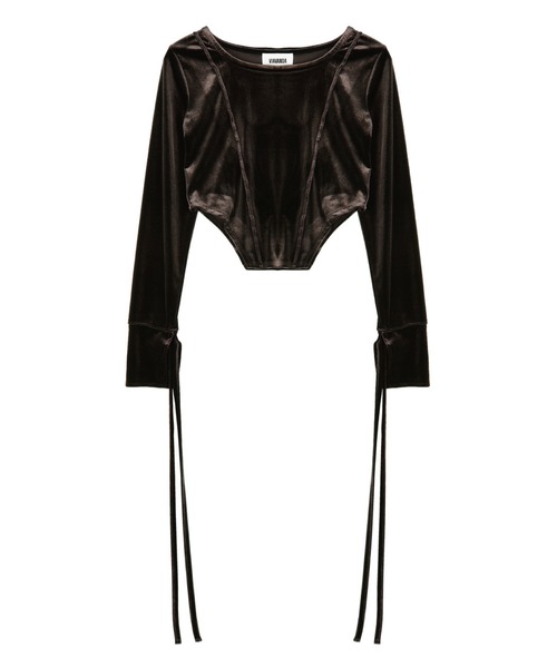 VIAVANDA（ヴィアヴァンダ）の「Velour Cutting Tops（その他トップス
