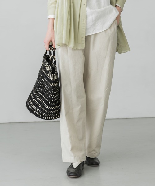 かぐれ（カグレ）の「コットンワッシャーストレートイージーパンツ（その他パンツ・レディース・アイボリー/ピンク/ブルー・FREE）」の4枚目の写真