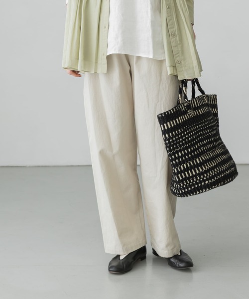 かぐれ（カグレ）の「コットンワッシャーストレートイージーパンツ（その他パンツ・レディース・アイボリー/ピンク/ブルー・FREE）」の6枚目の写真