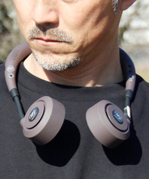 SPICE OF LIFE | 【正規品】SPICE OF LIFE「WFan(ダブルファン)」 ハンズフリー扇風機 withコールレシーバー Bluetoothスピーカー付 アーバンブラウン(生活家電)