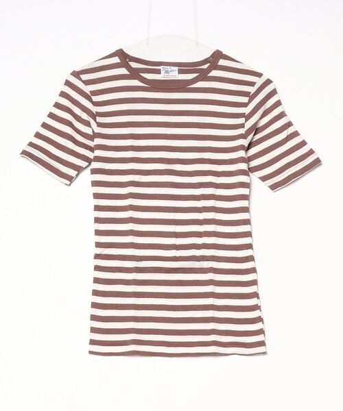 MILLER（ミラー）の「R.P.miller/ミラー H/S CREW TEE クルーネックTシャツ インナー（Tシャツ/カットソー・レディース・ブラウン/ホワイト/ホワイト×ネイビー/オレンジ/グリーン/グレー/アイボリー/モカ/イエロー・FREE）」の6枚目の写真