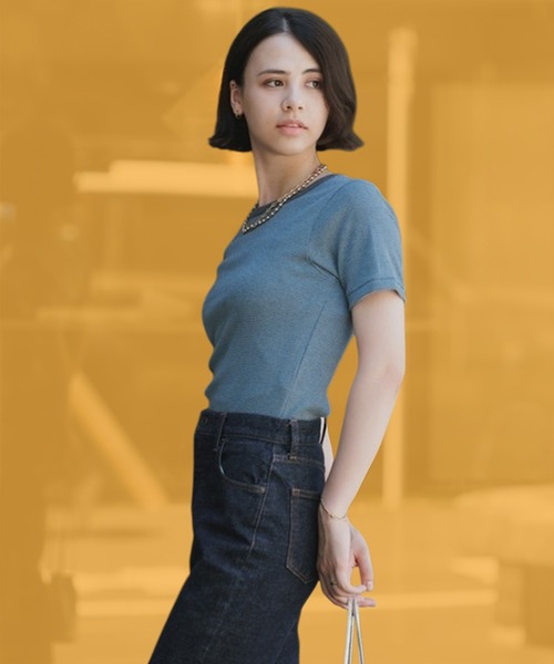 MILLER(ミラー)の「R.P.miller/ミラー H/S CREW TEE クルーネックTシャツ インナー 2026年秋冬 秋服 冬服(Tシャツ/カットソー・レディース・ブラウン/ホワイト/ホワイト×ネイビー/オレンジ/グリーン/グレー/アイボリー/モカ/イエロー/ワイン/ブルー系その他・FREE)」の9枚目の写真