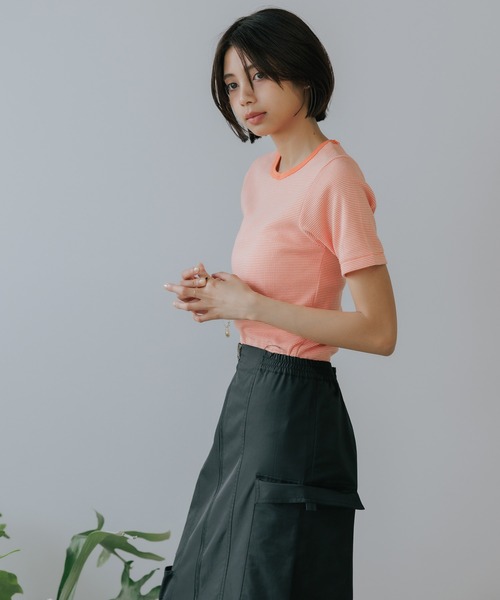 tシャツ R.P.miller/ミラー PANELRIB polo S/S tee Tシャツ レディース Robert P. Miller tシャツ R.P.miller/ミラー PANELRIB polo S/S