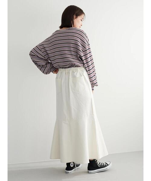 Green　Parks（グリーンパークス）の「切替マーメイドデニムスカート＊（スカート・レディース・ライトインディゴブルー/ホワイト系その他2・M/L）」の7枚目の写真