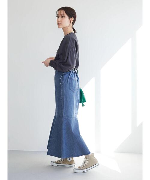 Green　Parks（グリーンパークス）の「切替マーメイドデニムスカート＊（スカート・レディース・ライトインディゴブルー/ホワイト系その他2・M/L）」の12枚目の写真
