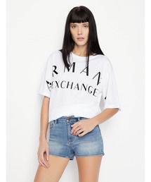 ARMANI EXCHANGE | 【A|X アルマーニ エクスチェンジ】ロゴ　半袖クルーネックTシャツ/EASY TURN UP(Tシャツ/カットソー)