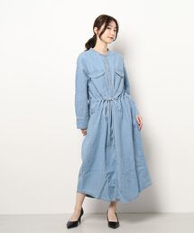 Samansa Mos2 blue | ECO DENIM シャツワンピース(シャツワンピース)