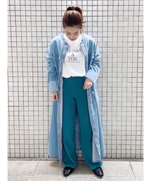 Samansa Mos2 blue | ECO DENIM シャツワンピース(シャツワンピース)