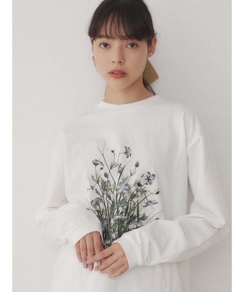 merry jenny(メリージェニー)の「草むら long Tee(Tシャツ/カットソー・レディース・オフホワイト/チャコールグレー/ベージュ・FREE)」の5枚目の写真