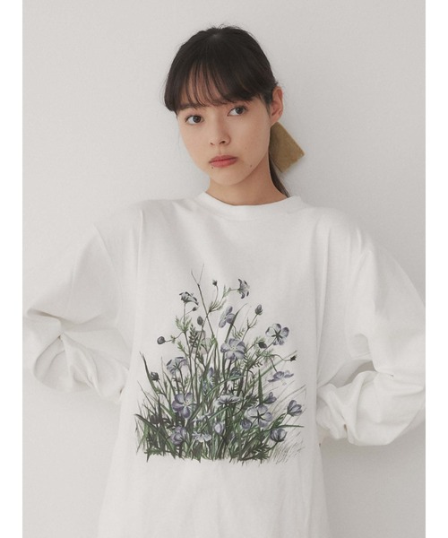 merry jenny(メリージェニー)の「草むら long Tee(Tシャツ/カットソー・レディース・オフホワイト/チャコールグレー/ベージュ・FREE)」の6枚目の写真