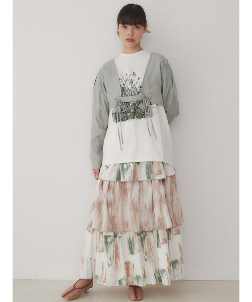 merry jenny(メリージェニー)の「草むら long Tee(Tシャツ/カットソー・レディース・オフホワイト/チャコールグレー/ベージュ・FREE)」の8枚目の写真