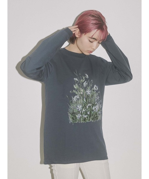 merry jenny(メリージェニー)の「草むら long Tee(Tシャツ/カットソー・レディース・オフホワイト/チャコールグレー/ベージュ・FREE)」の10枚目の写真
