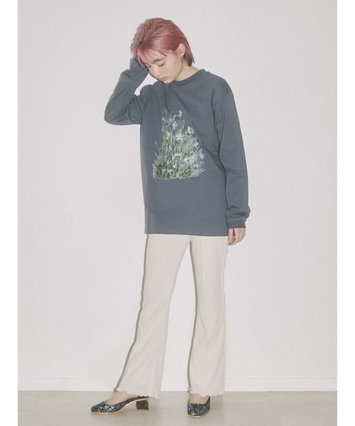 merry jenny(メリージェニー)の「草むら long Tee(Tシャツ/カットソー・レディース・オフホワイト/チャコールグレー/ベージュ・FREE)」の12枚目の写真