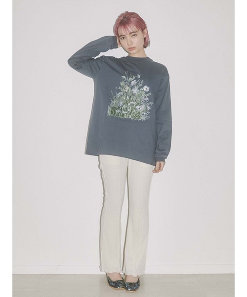 merry jenny(メリージェニー)の「草むら long Tee(Tシャツ/カットソー・レディース・オフホワイト/チャコールグレー/ベージュ・FREE)」の13枚目の写真