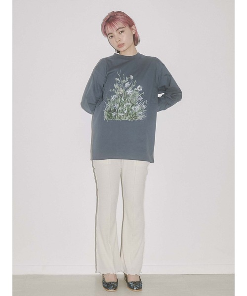 merry jenny(メリージェニー)の「草むら long Tee(Tシャツ/カットソー・レディース・オフホワイト/チャコールグレー/ベージュ・FREE)」の15枚目の写真