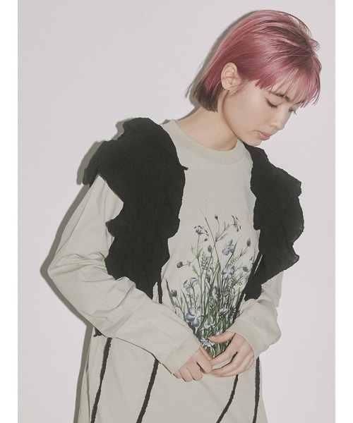 merry jenny(メリージェニー)の「草むら long Tee(Tシャツ/カットソー・レディース・オフホワイト/チャコールグレー/ベージュ・FREE)」の16枚目の写真