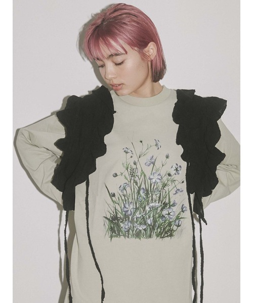 merry jenny(メリージェニー)の「草むら long Tee(Tシャツ/カットソー・レディース・オフホワイト/チャコールグレー/ベージュ・FREE)」の17枚目の写真