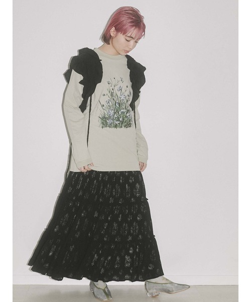 merry jenny(メリージェニー)の「草むら long Tee(Tシャツ/カットソー・レディース・オフホワイト/チャコールグレー/ベージュ・FREE)」の20枚目の写真