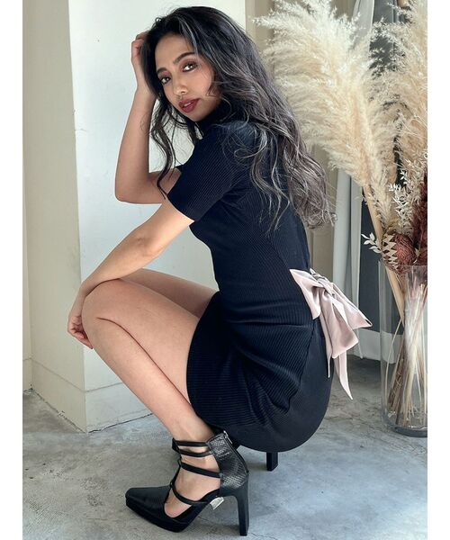 GYDA（ジェイダ）の「BACKリボンワンピース（ワンピース・レディース・ブラック/ベージュ/その他1・FREE）」の5枚目の写真