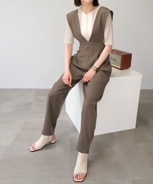 ＡＮＤＪ | 【2022/SS】Vネックサロペットオールインワン(サロペット/オーバーオール)