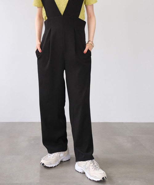 ＡＮＤＪ（アンドジェイ）の「Vネックサロペットオールインワン（サロペット/オーバーオール・レディース・ベージュ/モカ/ブラック・M）」の11枚目の写真