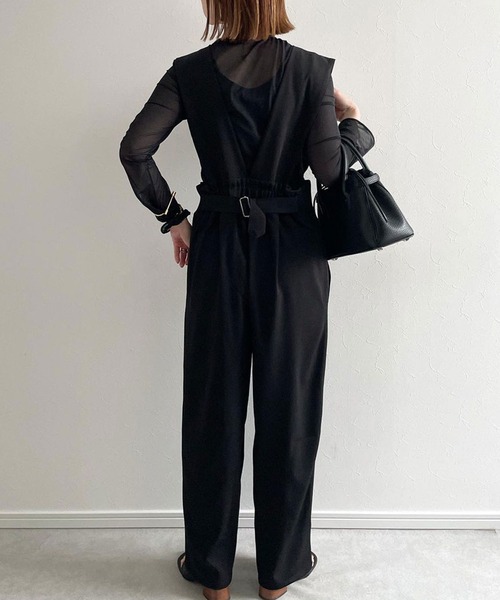 ＡＮＤＪ（アンドジェイ）の「Vネックサロペットオールインワン（サロペット/オーバーオール・レディース・ベージュ/モカ/ブラック・M）」の15枚目の写真