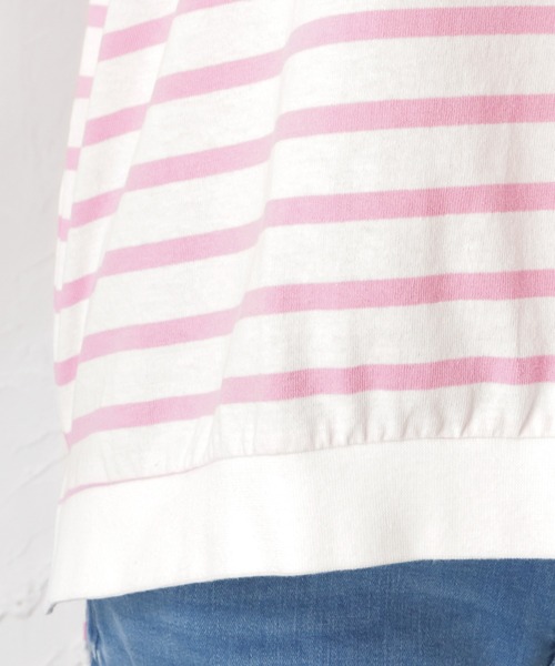 NAVY(ネイビー)の「リブ付き アソートTシャツ 無地 ボーダー(Tシャツ/カットソー・レディース・ピンク/ブルー/グレー/イエロー/ブラック・フリー)」の13枚目の写真
