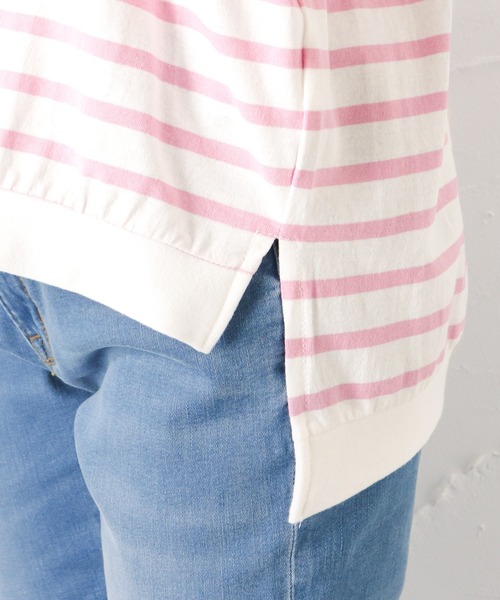 NAVY(ネイビー)の「リブ付き アソートTシャツ 無地 ボーダー(Tシャツ/カットソー・レディース・ピンク/ブルー/グレー/イエロー/ブラック・フリー)」の7枚目の写真