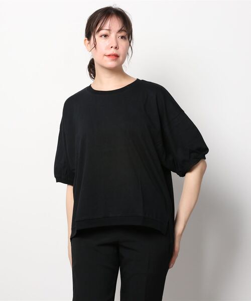 NAVY(ネイビー)の「リブ付き アソートTシャツ 無地 ボーダー(Tシャツ/カットソー・レディース・ピンク/ブルー/グレー/イエロー/ブラック・フリー)」の21枚目の写真