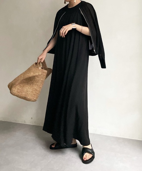 DouDou（ドゥドゥ）の「メッシュニットブルゾン（カーディガン/ボレロ・レディース・ブラック/ベージュ/オフホワイト・FREE）」の16枚目の写真