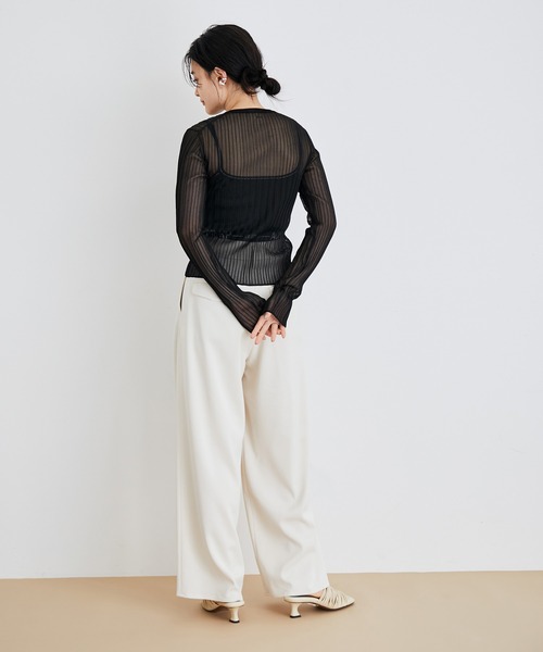 ADAM ET ROPE'（アダムエロペ）の「【サステナブル】エコペットロゴブラトップ（その他アンダーウェア/インナー・レディース・ブラック/ホワイト・FREE）」の6枚目の写真