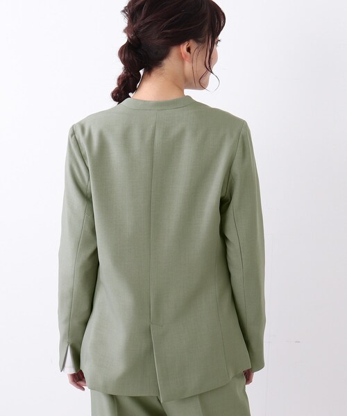 DRESKIP（ドレスキップ）の「◆ツイルノーカラージャケット【セットアップ可】（ノーカラージャケット・レディース・ブラック/オリーブ・02/03/04）」の5枚目の写真